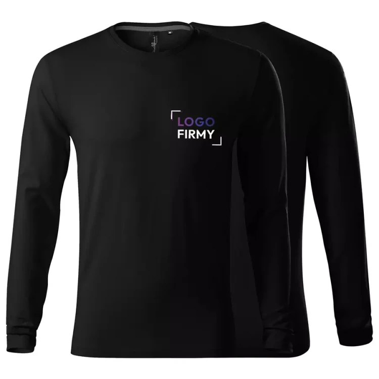 Koszulka męska z długim rękawem 160g Brave 155 z logo własnym nadrukiem na sercu odzież reklamowa WSZYSTKIE KOLORY (1).webp