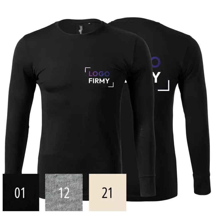 Koszulka męska z długim rękawem 190g Merino Rise LS 159 z logo własnym nadrukiem na sercu i plecach odzież reklamowa WSZYSTKIE KOLORY (17).webp