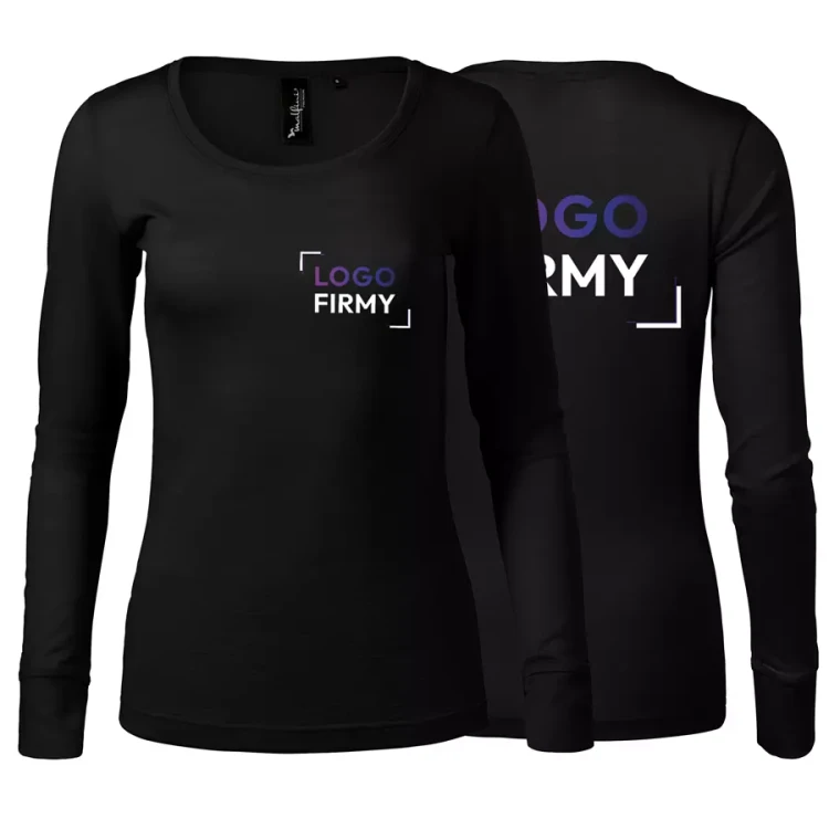 Koszulka damska z długim rękawem 190g Merino Rise LS 160 z logo własnym nadrukiem na sercu i plecach odzież reklamowa WSZYSTKIE KOLORY (1).webp