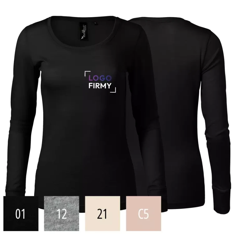 Koszulka damska z długim rękawem 190g Merino Rise LS 160 z logo własnym nadrukiem na sercu odzież reklamowa WSZYSTKIE KOLORY (20).webp