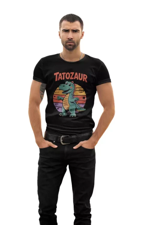 ZESTAW KOSZULEK dla Mamy i Taty na Dzień Ojca i Matki z napisem Mamozaur i Tatozaur kolor czarne (13).webp