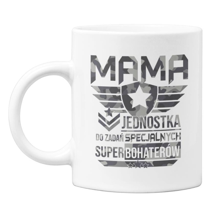 Kubek dla mamy na prezent z okazji Dnia Matki z kolorowym napisem Mama jednostka do zadań specjalnych super bohaterów (1).jpg