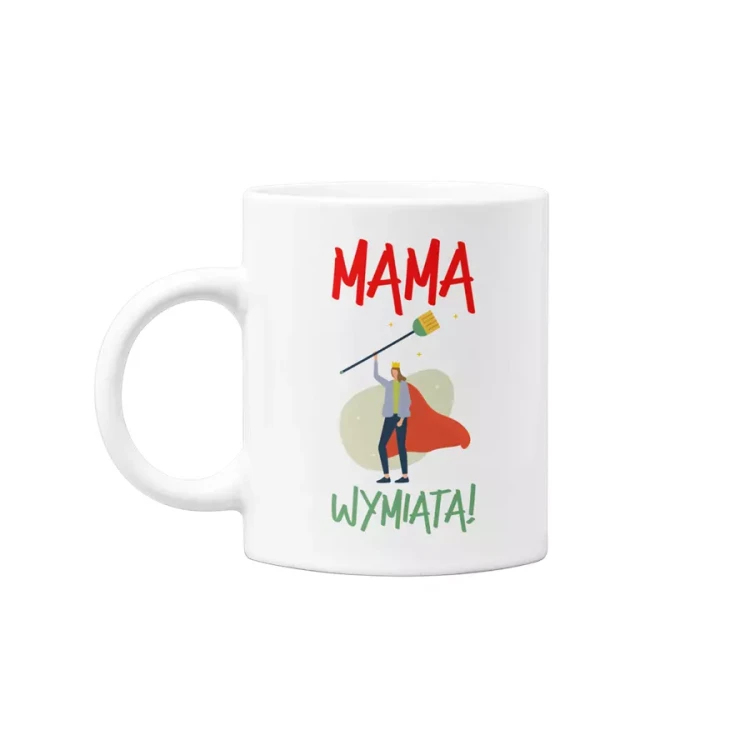 Koszulka dla Mamy na Dzień Mamy zestaw z kubkiem z nadrukiem mama wymiata kolor granatowy (1).webp