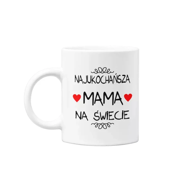 Koszulka dla Mamy na Dzień Mamy zestaw z kubkiem i nadrukiem Najukochańsza mama na świecie  (3).webp