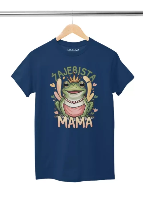 KOSZULKA dla Mamy na Dzień Matki z dinozaurem z napisem MAMOZAUR kolor granatowy (3).webp