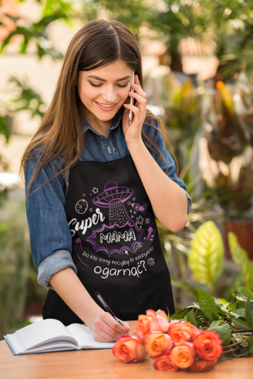 FARTUCH NA DZIEŃ MATKI dla mamy PREZENT Super Mama, bo kto inny mógłby to
