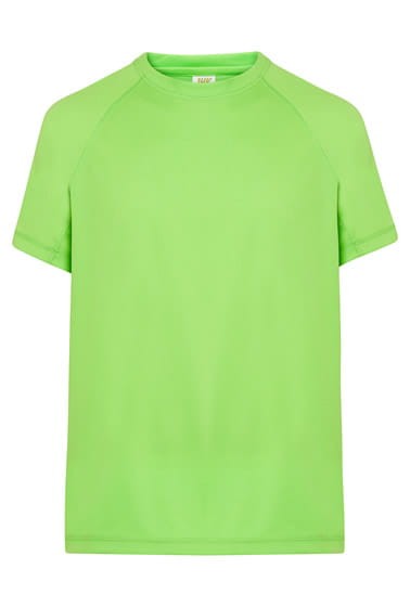 koszulka sportowa z własnym nadrukiem koszulka techniczna odzież reklamowa sportowa kolor limetka.jpg