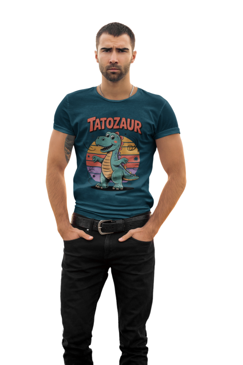 KOSZULKA Z KUBKIEM dla Taty z dinozaurem na Dzień Ojca z napisem: "Tatozaur"