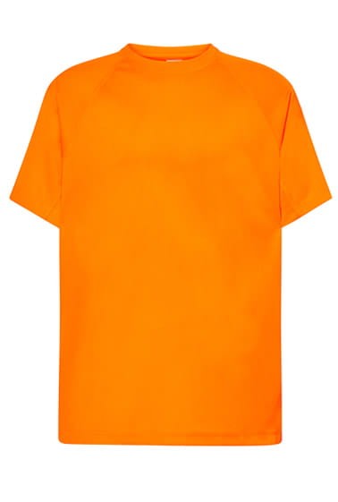 koszulka sportowa z własnym nadrukiem koszulka techniczna odzież reklamowa sportowa kolor pomaranczowy czerwieńszy.jpg