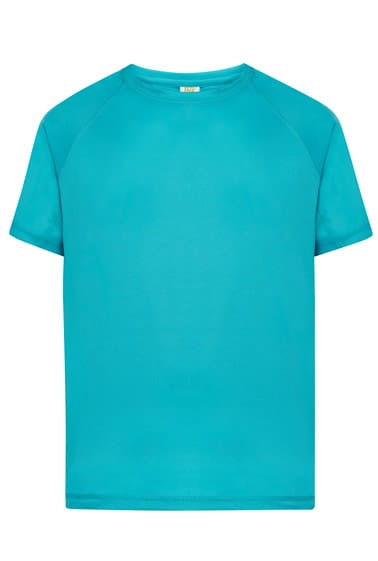 koszulka sportowa z własnym nadrukiem koszulka techniczna odzież reklamowa sportowa kolor turkus.jpg