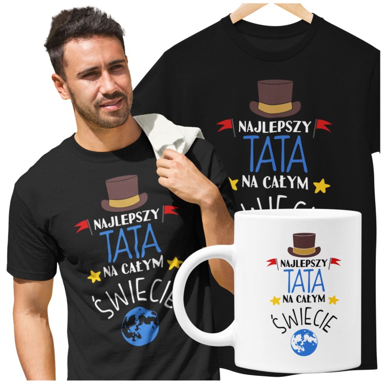 Koszulka dla TATY modny prezent na Dzień Ojca Stylowa koszulka z napisem: "Najlepszy TATA na całym świecie".