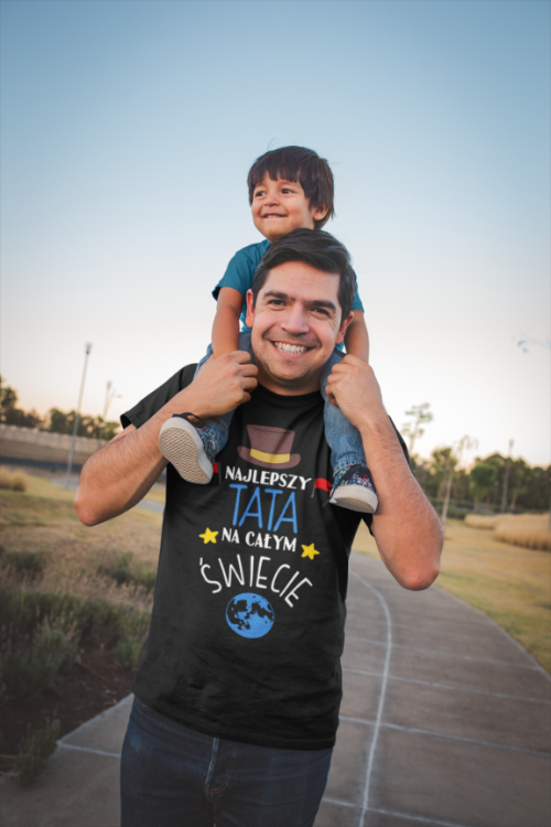 Koszulka dla TATY modny prezent na Dzień Ojca Stylowa koszulka z napisem: "Najlepszy TATA na całym świecie".