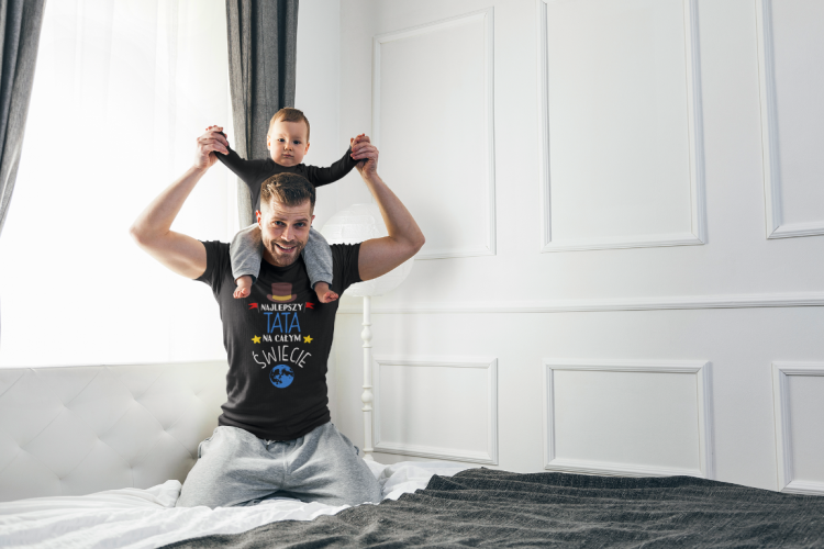 Koszulka dla TATY modny prezent na Dzień Ojca Stylowa koszulka z napisem: "Najlepszy TATA na całym świecie".