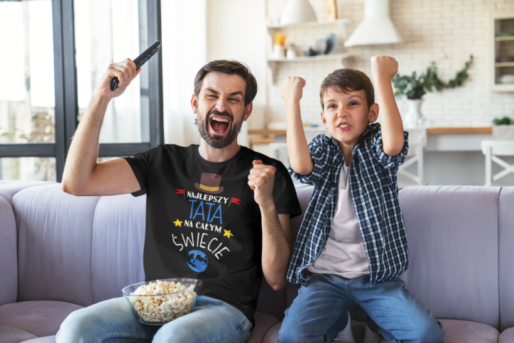 Koszulka dla TATY modny prezent na Dzień Ojca Stylowa koszulka z napisem: "Najlepszy TATA na całym świecie".