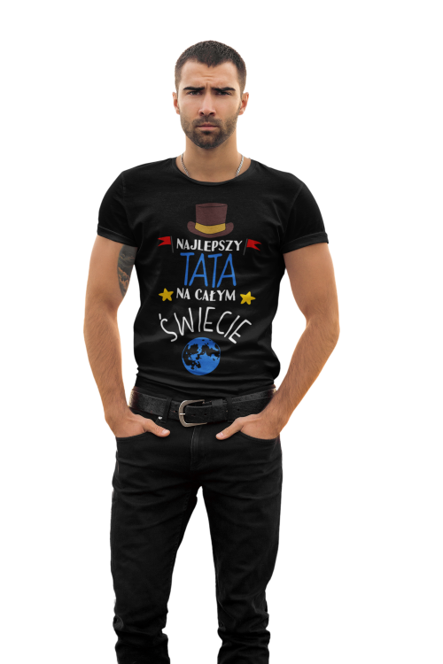 Koszulka dla TATY modny prezent na Dzień Ojca Stylowa koszulka z napisem: "Najlepszy TATA na całym świecie".