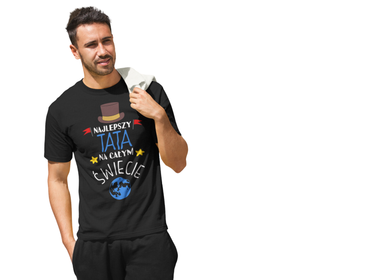 Koszulka dla TATY modny prezent na Dzień Ojca Stylowa koszulka z napisem: "Najlepszy TATA na całym świecie".