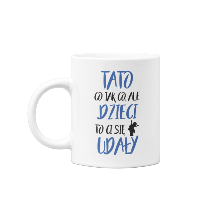 Koszulka dla taty wraz z kubkiem TATO CO JAK CO, ALE DZIECI CI SIĘ UDAŁY