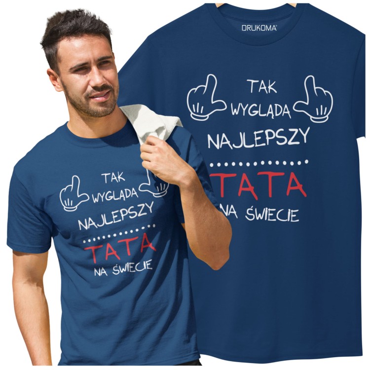 Koszulka dla taty wraz z kubkiem z nadrukiem "Tak wygląda najlepszy TATA na świecie"