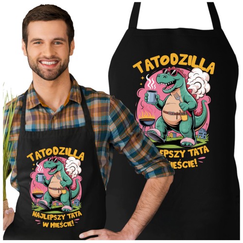 Upominek FARTUCH NA DZIEŃ OJCA dla Taty Stylowy PREZENT TATODZILLA TATA