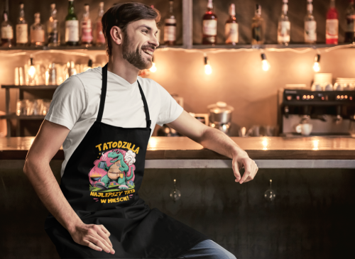 Upominek FARTUCH NA DZIEŃ OJCA dla Taty Stylowy PREZENT TATODZILLA TATA