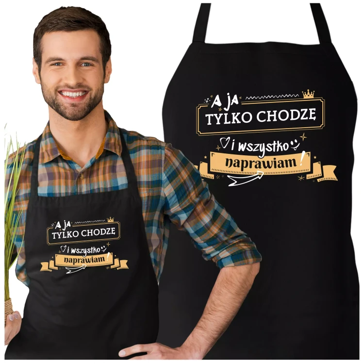 FARTUCH dla Taty na Dzień Ojca z napisem A ja tylko chodzę i wszystko naprawiam (2).webp