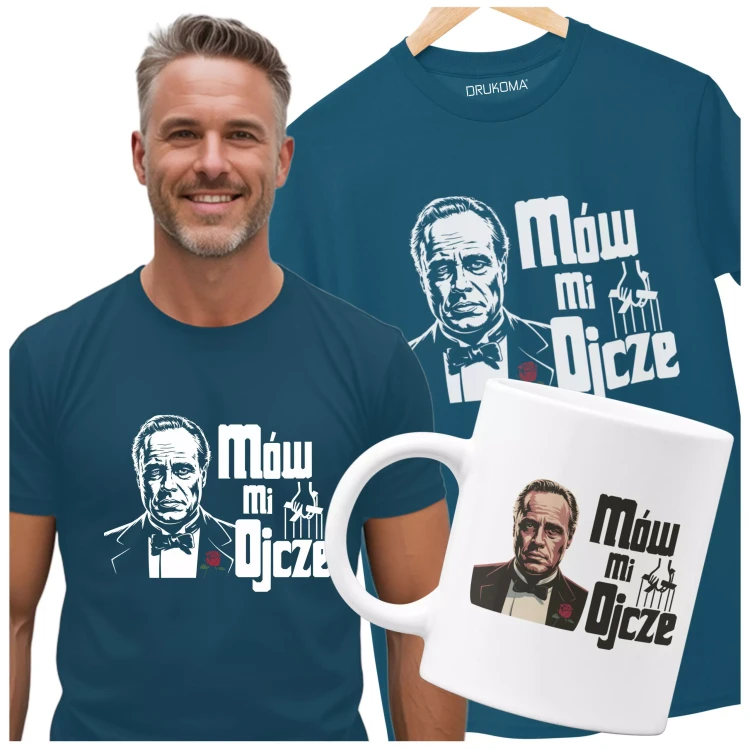 KOSZULKA dla Taty ZESTAW z KUBKIEM Stylowy Upominek Dzień Ojca Mów mi Ojcze  (4).webp