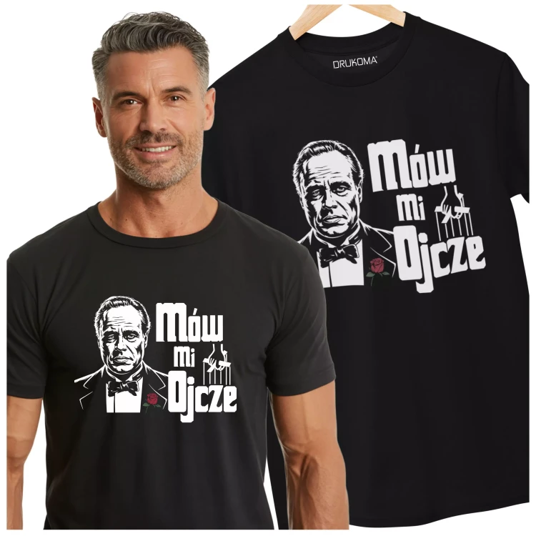 Koszulka dla Taty Filmowy Upominek Dzień Ojca Mów mi Ojcze Ojciec Chrzestny  (2).webp
