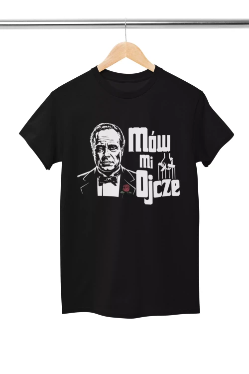 Koszulka dla Taty Filmowy Upominek Dzień Ojca Mów mi Ojcze Ojciec Chrzestny  (10).webp