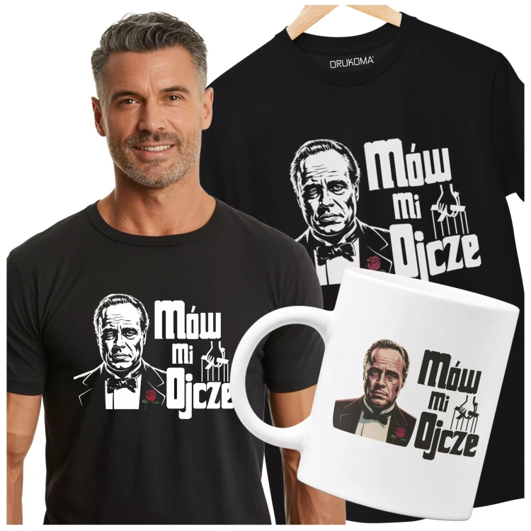 KOSZULKA dla Taty ZESTAW z KUBKIEM Stylowy Upominek Dzień Ojca Mów mi Ojcze (1).webp