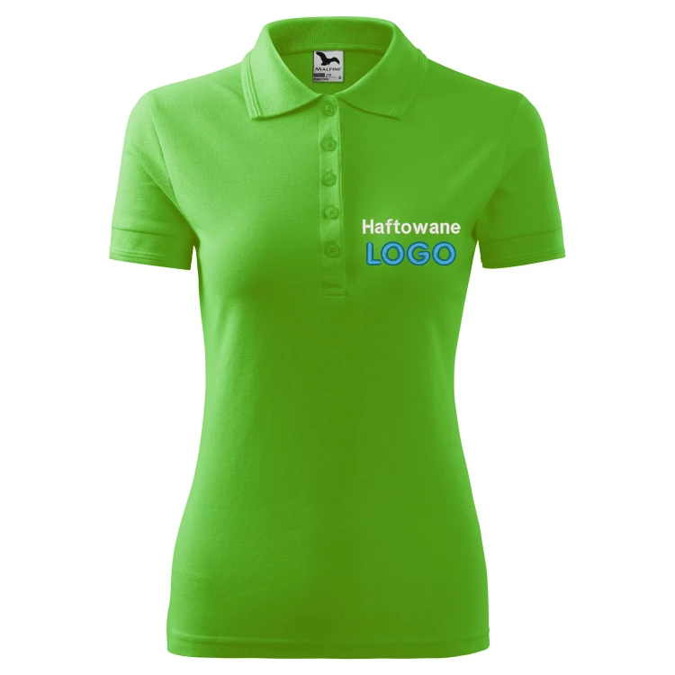 Koszulka polo GREEN APPLE z logo na sercu damska z haftem logo firmy 200g 210 kolor 92 koszulka polo.webp