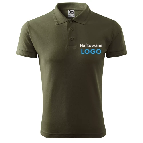 Koszulka polo MILITARY z logo na sercu męska z HAFTEM logo firmy 200g 203 kolor 69 koszulka polo.webp