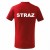 Koszulka dziecięca z krótkim rękawem z logo MDP na sercu i napisem "STRAŻ" na plecach unisex 160g Basic138 koszulka krótki rękaw kolor czerwony