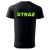 Koszulka z krótkim rękawem z logo na sercu i plecach męska NADRUK Z napisem straż 160g BASIC129 koszulka krótki rękaw kolor czarny