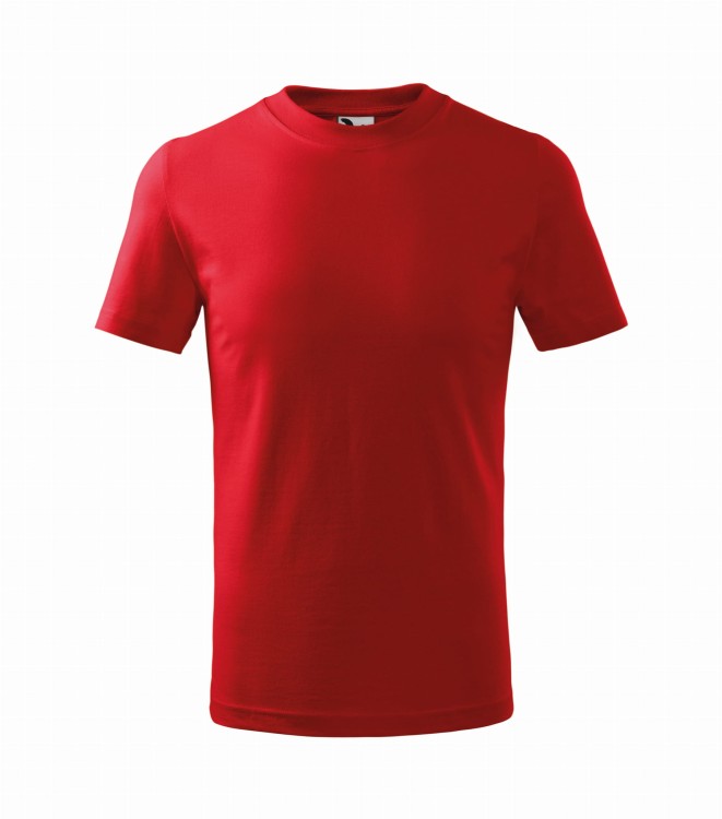 Koszulka dziecięca z krótkim rękawem z logo na sercu i plecach unisex z HAFTEM logo OSP 160g Basic138 koszulka krótki rękaw kolor czerwony