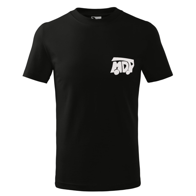 Koszulka dziecięca z krótkim rękawem z logo na sercu i plecach unisex z HAFTEM logo OSP 160g Basic138 koszulka krótki rękaw kolor czarny