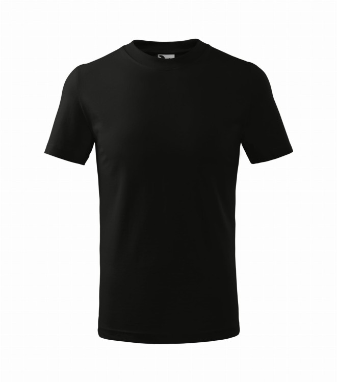 Koszulka dziecięca z krótkim rękawem z logo na sercu i plecach unisex z HAFTEM logo OSP 160g Basic138 koszulka krótki rękaw kolor czarny