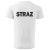 Koszulka z krótkim rękawem z logo na sercu i plecach męska z HAFTEM napisem straż 160g BASIC129 koszulka krótki rękaw kolor biały