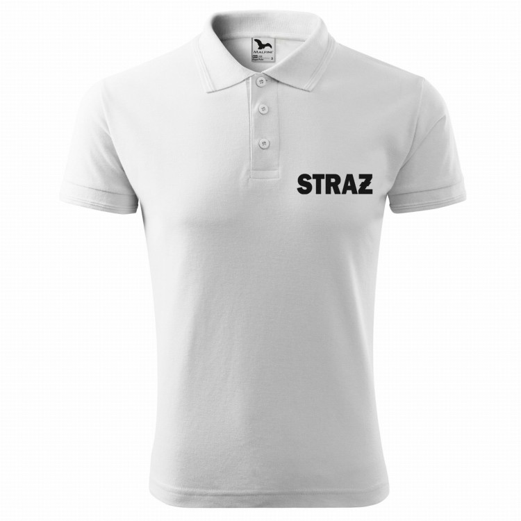 Koszulka polo z krótkim rękawem z logo na sercu i plecach męska z HAFTEM napisem straż 200g Pique Polo203 koszulka polo krótki rękaw kolor biały