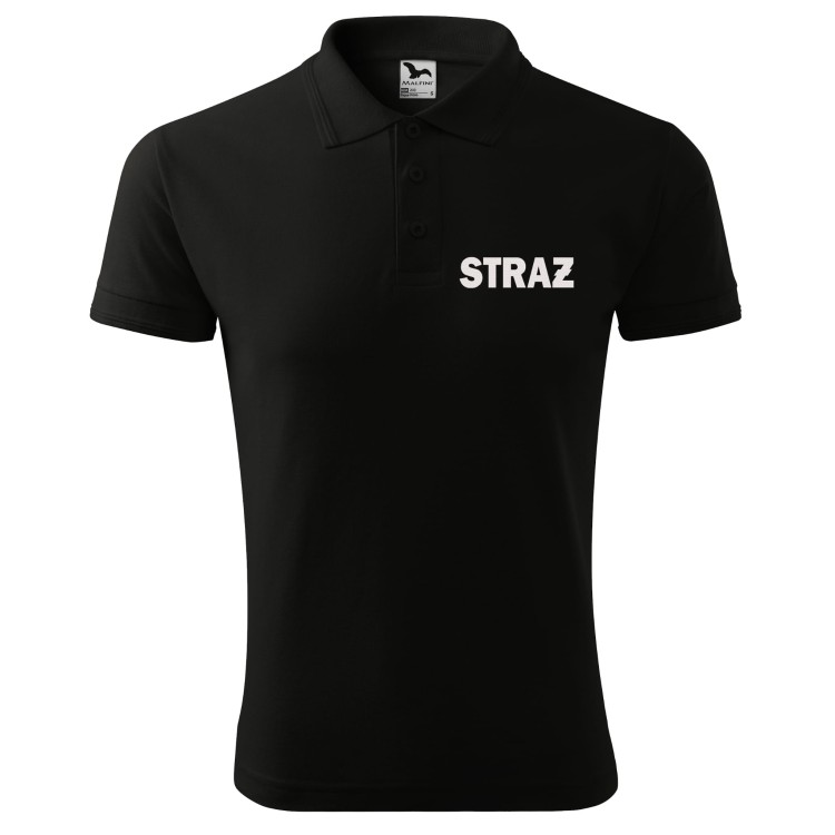 Koszulka polo z krótkim rękawem z logo na sercu i plecach męska z HAFTEM logo OSP 200g Pique Polo203 koszulka polo krótki rękaw kolor czarny
