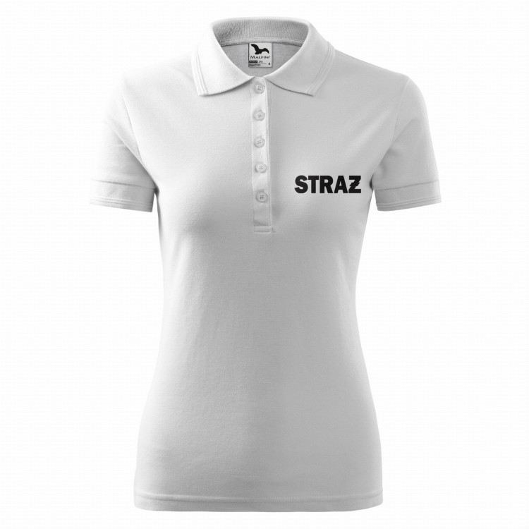 Koszulka polo z krótkim rękawem z logo na sercu i plecach damska z HAFTEM logo OSP 200g Pique Polo210 koszulka polo krótki rękaw kolor biały