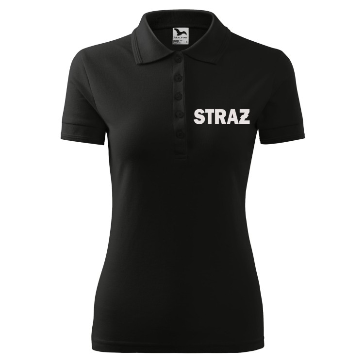Koszulka polo z krótkim rękawem z logo na sercu i plecach damska z HAFTEM logo OSP 200g Pique Polo210 koszulka polo krótki rękaw kolor czarny