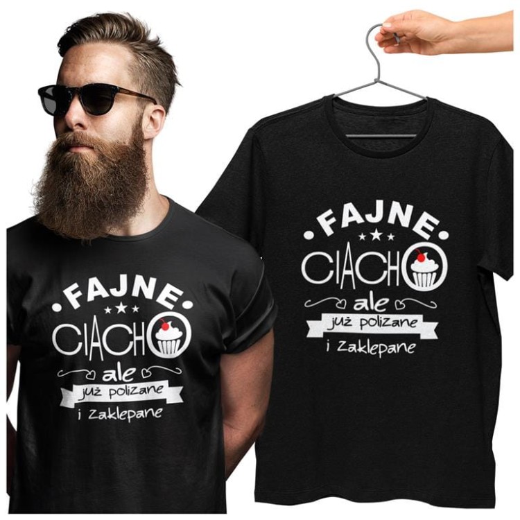 KOSZULKA NA DZIEŃ CHŁOPAKA PREZENT DLA CHŁOPAKA Z NAPISEM AJNE CIACHO, ALE JUŻPOLIZANE I ZAKLEPANE KOLOR CZARNY (6).jpg