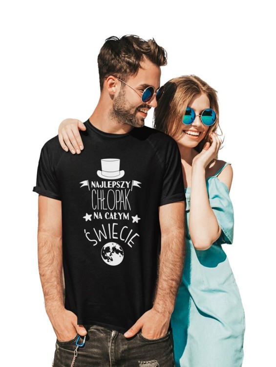 Koszulka dla Chłopaka modny prezent na Walentynki lub Urodziny stylowa koszulka z napisem Najlepszy Chłopak na całym świecie w kolorze czarnym (5).jpg