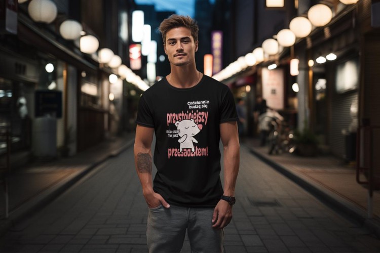 Koszulka dla Chłopaka modny prezent na Walentynki lub Urodziny stylowa koszulka z napisem Codziennie budzę się przystojniejszy, ale dzisiaj to już przesadziłem (6).jpg