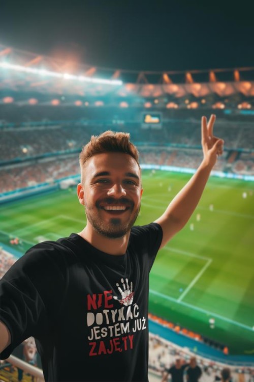 Koszulka dla Chłopaka modny prezent na Walentynki lub Urodziny stylowa koszulka z napisem NIE DOTYKAĆ JESTEM JUŻ ZAJĘTY (1).jpg