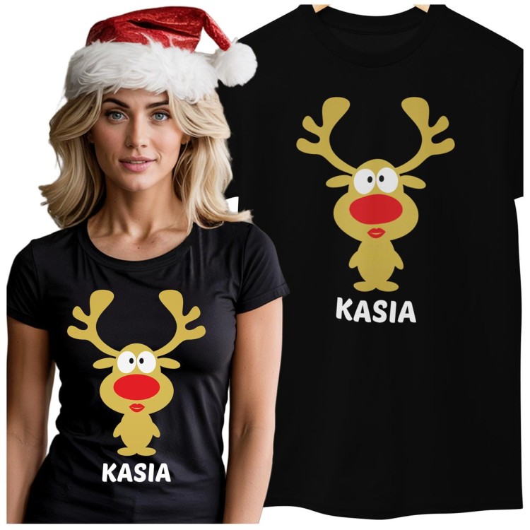 KOSZULKA ŚWIATECZNA DLA ŻONY RENIFER Z IMIENIEM KOLOR CZARNY (3).jpg