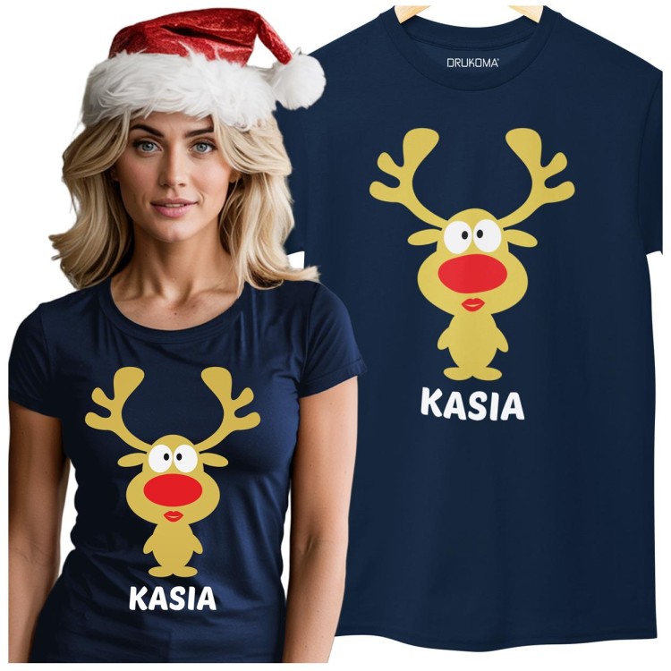 KOSZULKA ŚWIATECZNA DLA ŻONY RENIFER Z IMIENIEM KOLOR CZARNY (4).jpg