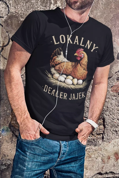 KOSZULKA DLA ROLNIKA Śmieszny Prezent dla Hodowcy Lokalny Dealer JAJEK JAJ (2).webp