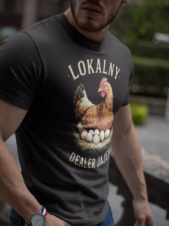 KOSZULKA DLA ROLNIKA Śmieszny Prezent dla Hodowcy Lokalny Dealer JAJEK JAJ (3).webp