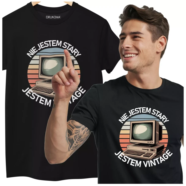 KOSZULKA ZABAWNA NA KAŻDĄ OKAZJE Z NAPISEM NIE JESTEM STARY JESTEM VINTAGE.  (1).webp